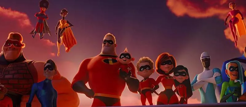 Samuel L. Jackson, Holly Hunter, Craig T. Nelson, Sophia Bush, Paul Eiding, Phil LaMarr, Sarah Vowell, Eli Fucile, and Huck Milner in Incredibles 2