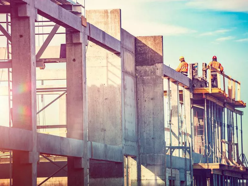 Construction workers on site