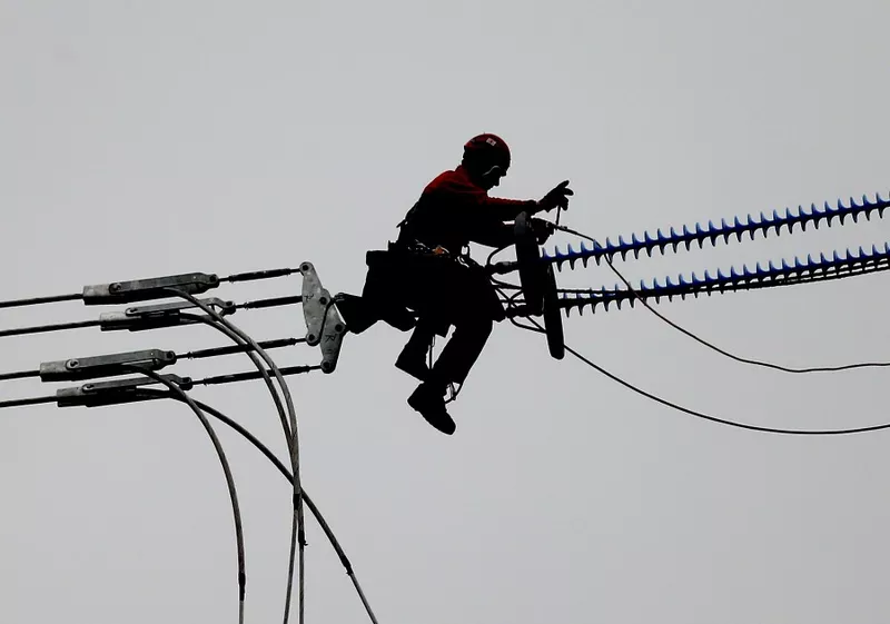 Power line worker