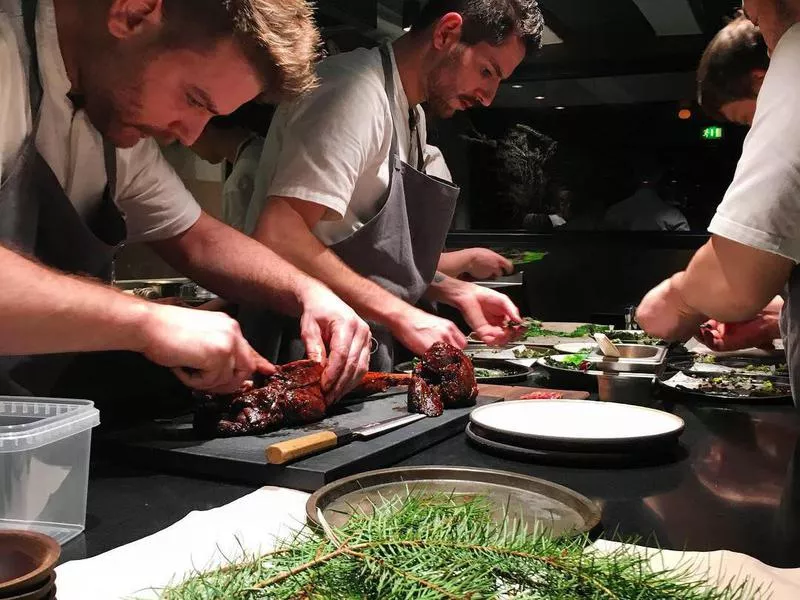 Chefs preparing food at Noma 2.0