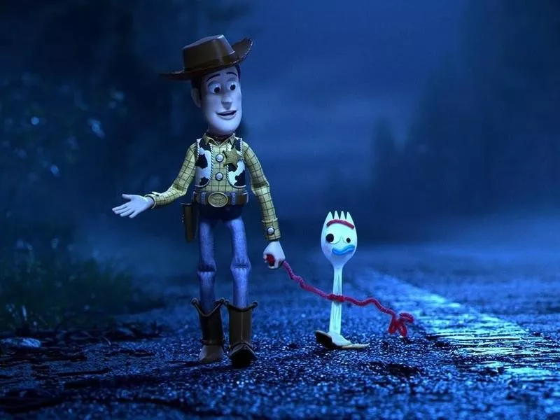 Woody and Forky in Toy Story 4