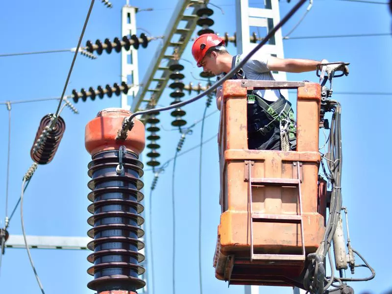 Power line workers