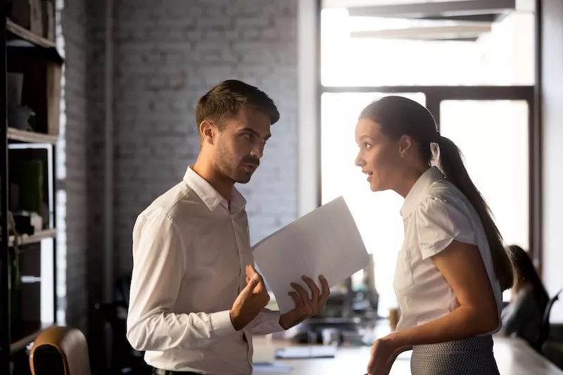 Coworkers arguing