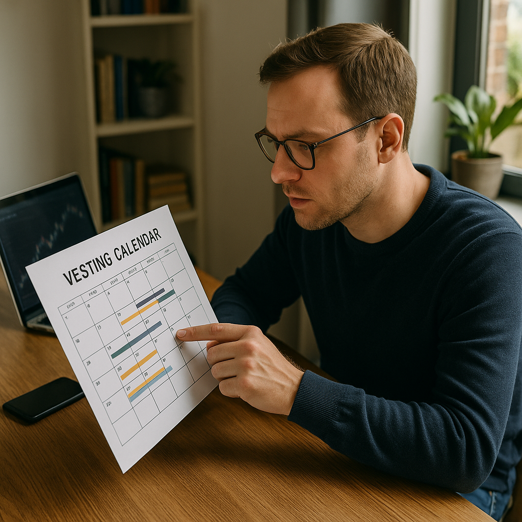 The vesting calendar is your real cash-flow statement